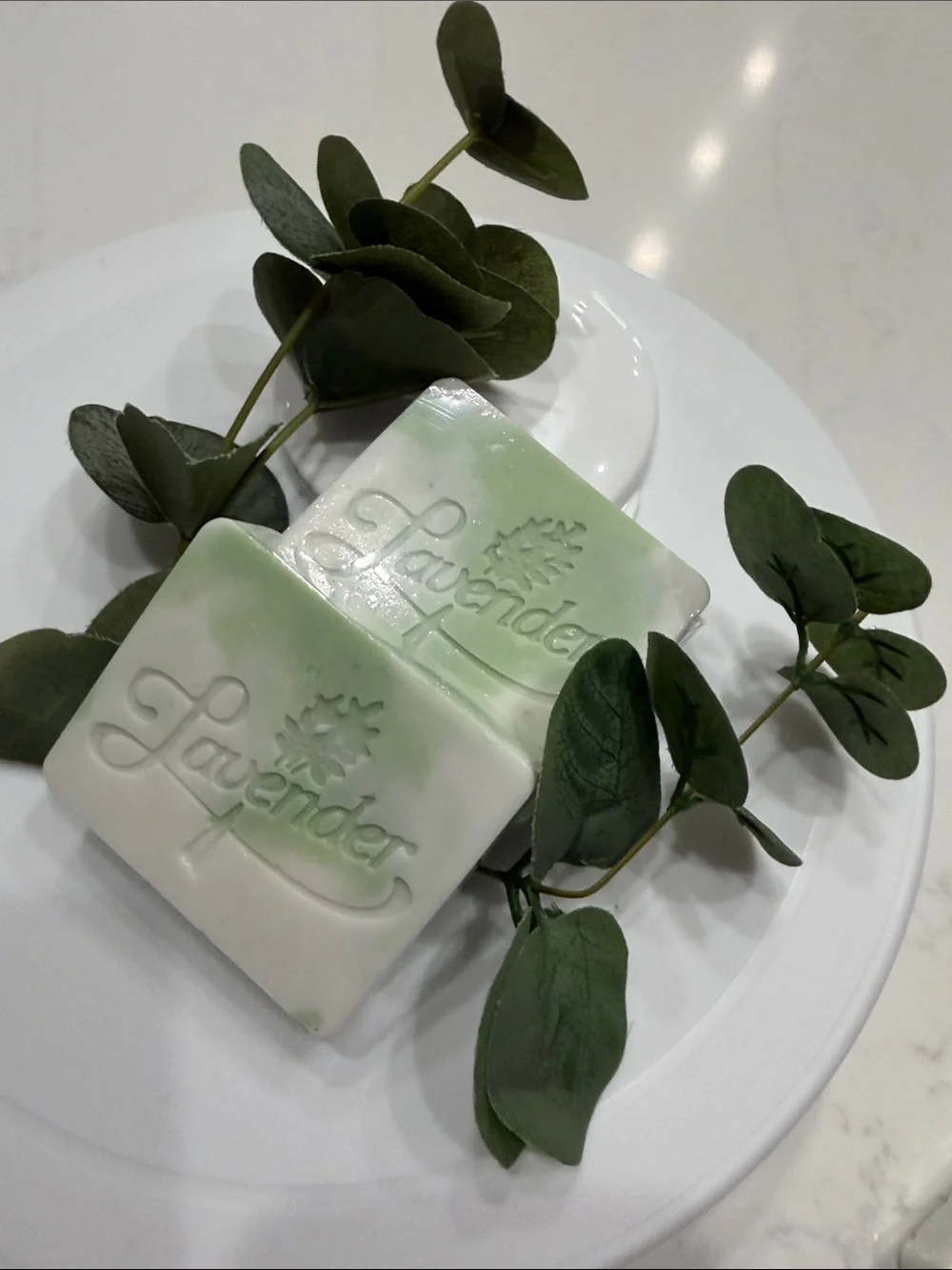 Eucalyptus&Coconut Scented White & Green Soap Bar by